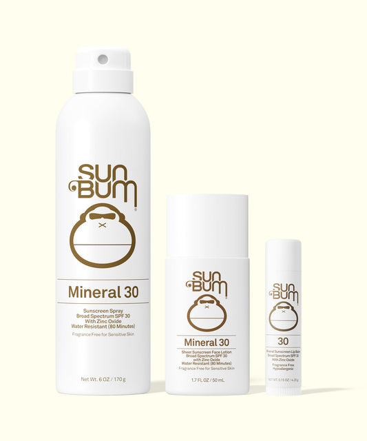 Mineral SPF 30 Spray + Liquid Face + Lip Bundle - Mineral / Mineral / Mineral